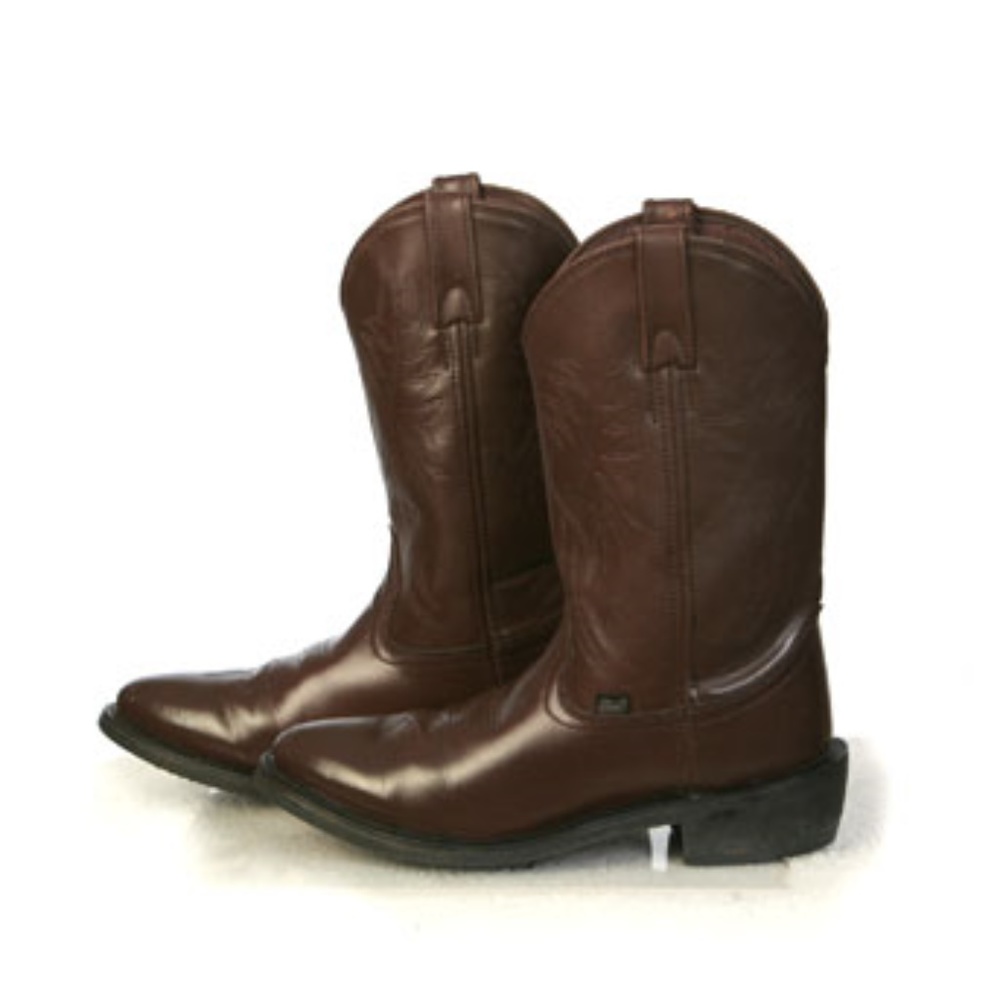 Justin Leather Western Boots Work Boot Brown 8.5D